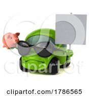 01/01/2023 - 3d Little Green Car On A White Background