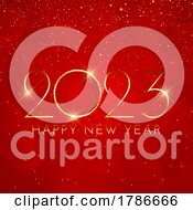 Poster, Art Print Of Sparkling Happy New Year Background With Gold Numbers
