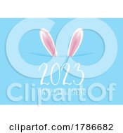 Poster, Art Print Of Happy New Year Background With Rabbit Ears Design