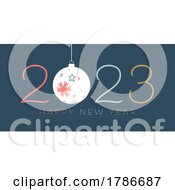 Poster, Art Print Of Happy New Year Banner With Hanging Bauble Design