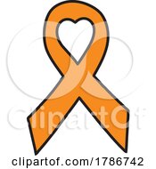 Poster, Art Print Of Orange Awareness Ribbon With A Heart