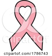 Poster, Art Print Of Pink Awareness Ribbon With A Heart