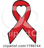 Red Awareness Ribbon With A Heart