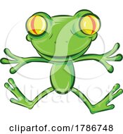 Cartoon Frog Jumping by Domenico Condello
