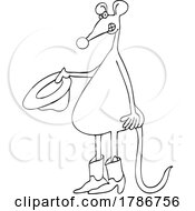 Cartoon Black and White Cowboy Rat by djart #COLLC1786756-0006