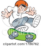 Poster, Art Print Of Cartoon Boy Skateboarding