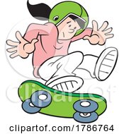 Poster, Art Print Of Cartoon Girl Skateboarding
