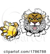 Poster, Art Print Of Wildcat Bobcat Softball Animal Sports Team Mascot