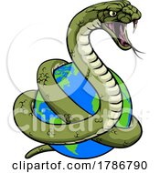 Poster, Art Print Of Snake Coiled Around Earth