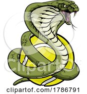 Poster, Art Print Of Cobra Snake Tennis Ball Animal Sports Team Mascot