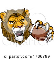 Poster, Art Print Of Lion American Football Sports Team Animal Mascot