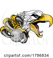 Poster, Art Print Of Eagle Hawk Golf Ball Cartoon Sports Team Mascot