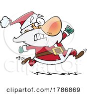 Cartoon Late Santa Claus Running