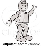 Cartoon Robot Presenting Or Waving