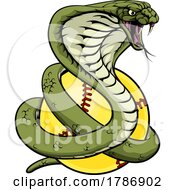 Poster, Art Print Of Cobra Snake Softball Animal Sports Team Mascot