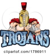 Poster, Art Print Of Trojan Man Ice Hockey Sports Team Mascot