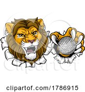 Lion Golf Animal Sports Team Mascot