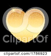 Glittery Gold Valentines Day Heart Background