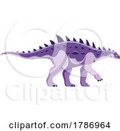 Poster, Art Print Of Purple Struthiosaurus Dinosaur