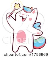 Cartoon Unicorn Cat Fairy by Vector Tradition SM
