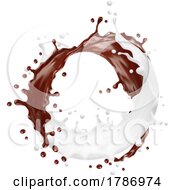 Circle Of Milk And Chocolate Milk Splashes by Vector Tradition SM