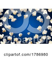 3d Popcorn Over Blue