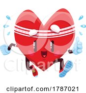 Poster, Art Print Of Heart Mascot Running And Sweating