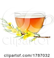 3d Cup Of Rooibos Tea And Flower