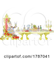 Poster, Art Print Of Cartoon Evil King Feasting At A Table