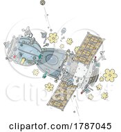 Poster, Art Print Of Space Station Colliding With A Meteorite In Planetary Orbit