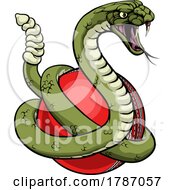 Poster, Art Print Of Rattlesnake Cricket Ball Animal Sports Team Mascot