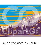 Poster, Art Print Of Phipps Peak In The Sierra Nevada West Of Emerald Bay And Lake Tahoe California Wpa Poster Art