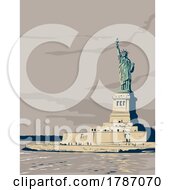 Poster, Art Print Of Statue Of Liberty In The Statue Of Liberty National Monument Wpa Poster Art