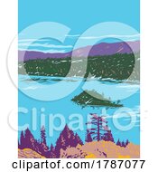 Poster, Art Print Of Fannette Island In Lake Tahoe Within Emerald Bay State Park California Wpa Poster Art