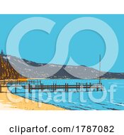 McKinney Bay On Lake Tahoe In The Sierra Nevada Mountains Of Northern California WPA Poster Art