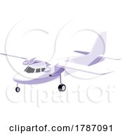 Propeller Plane Airplane Flying Side View Isolated Retro