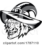 Witch Sorceress Head Side View Mascot Isolated