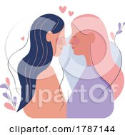 Poster, Art Print Of Lesbian Couple With Hearts