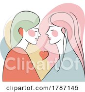 Poster, Art Print Of Lesbian Couple With A Heart