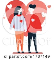 Poster, Art Print Of Couple Holding Hands With Hearts