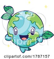 Poster, Art Print Of Planet Earth Mascot With Leaves