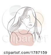 Poster, Art Print Of Line Drawing Of A Sad Woman