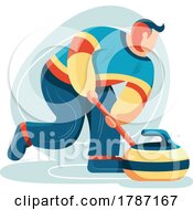 Poster, Art Print Of Man Curling