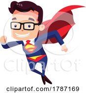 Poster, Art Print Of Super Business Man Flying