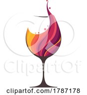 Wine Glass With A Colorful Splash