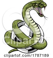 Poster, Art Print Of Snake Soccer Football Ball Animal Team Mascot