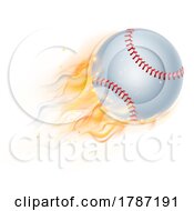 Poster, Art Print Of Baseball Ball With Flame Or Fire Concept