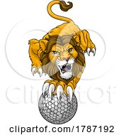 Poster, Art Print Of Lion Golf Animal Sports Team Mascot