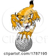 Wildcat Bobcat Golf Ball Sport Team Cartoon Mascot