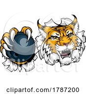 Poster, Art Print Of Wildcat Bobcat Bowling Animal Sports Team Mascot